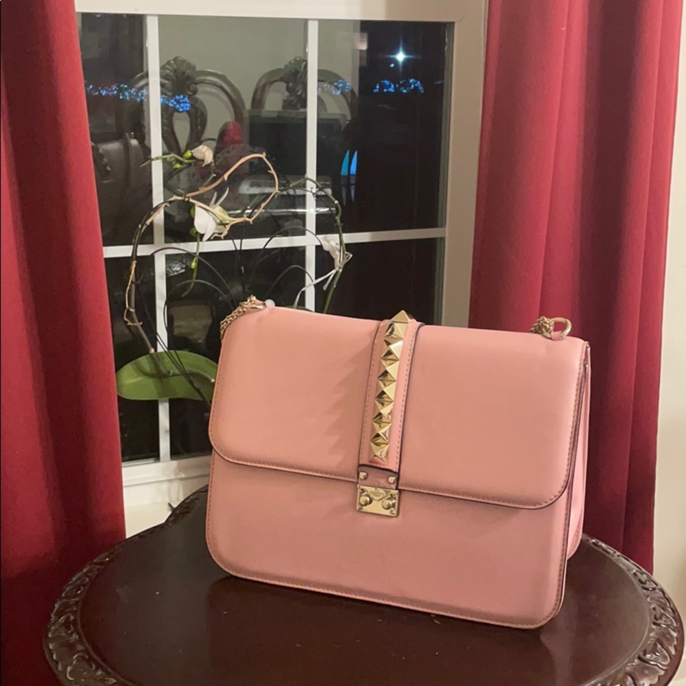 Valentino Glam Lock Rockstud Shoulder Bag